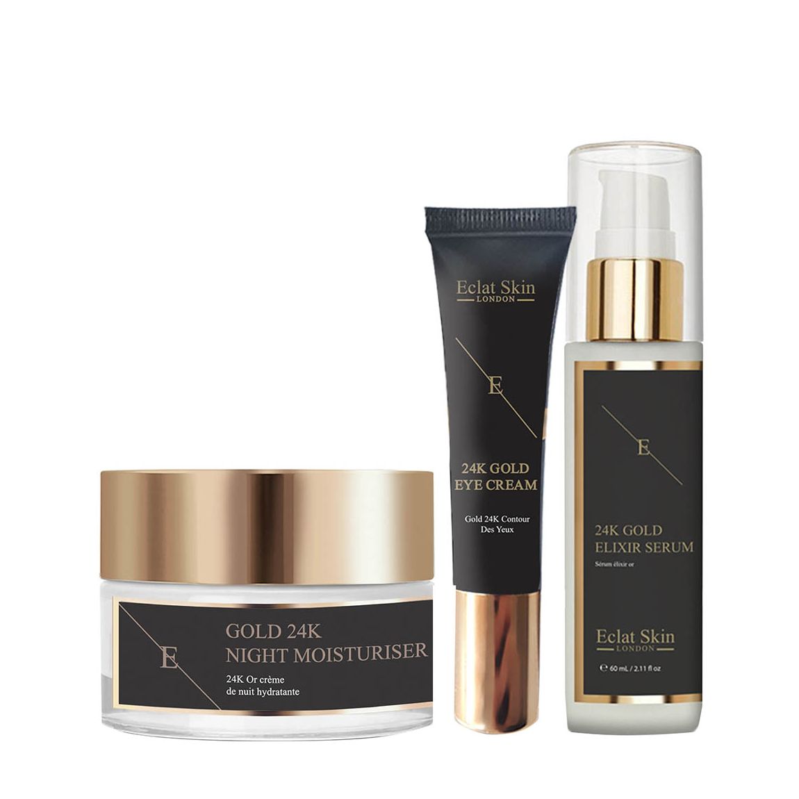 Anti - Wrinkle Elixir Serum 24K + Anti-Wrinkle Night Moisturiser 24K Gold + Under Eye Cream 24K Gold main product photo