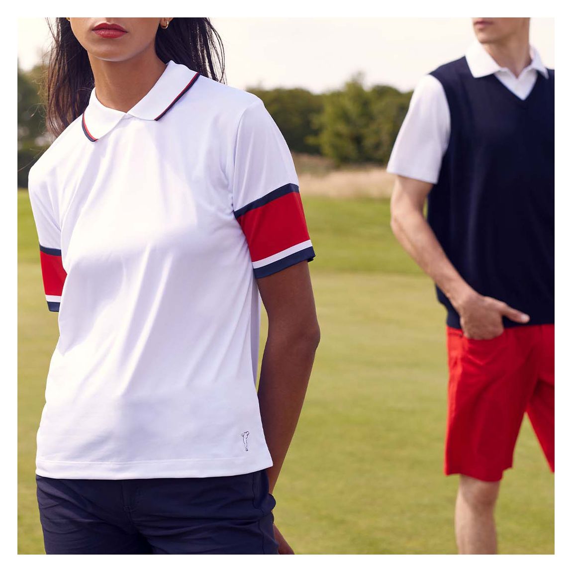 White Short Sleeved Loose Polo Shirt main product photo