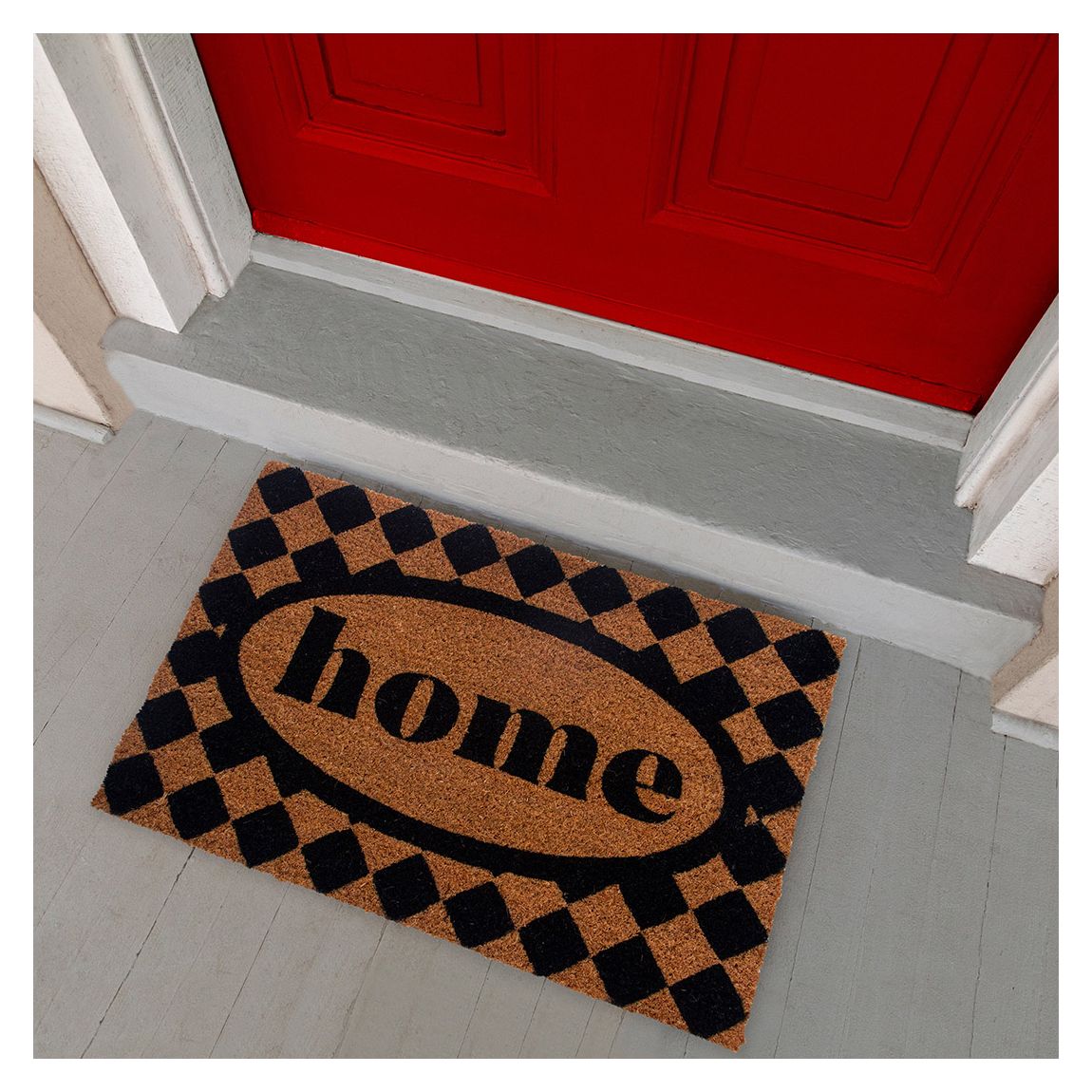 Checked Home Coir Doormat main product photo