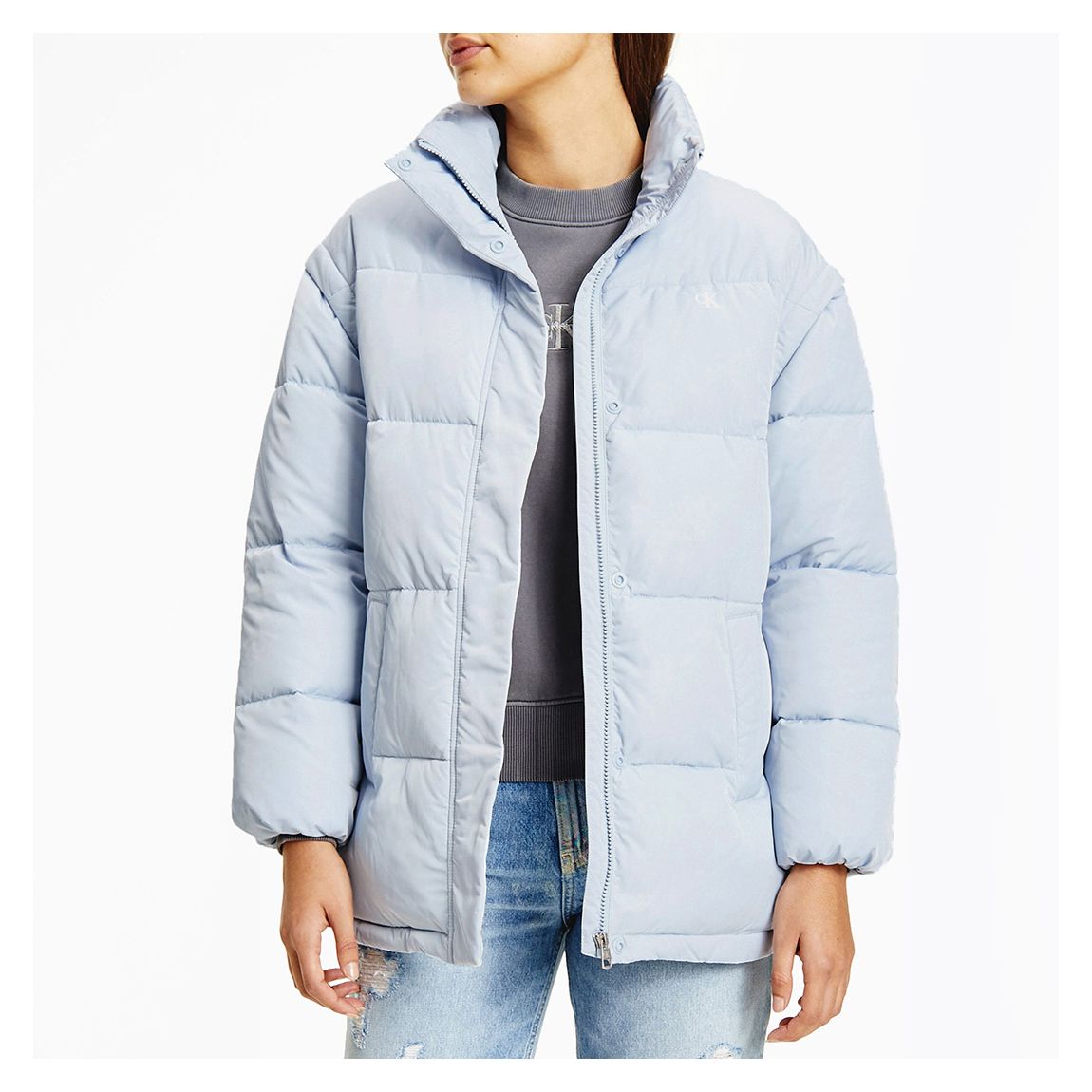 Pale Blue 2 In 1 Puffer Jacket main product photo