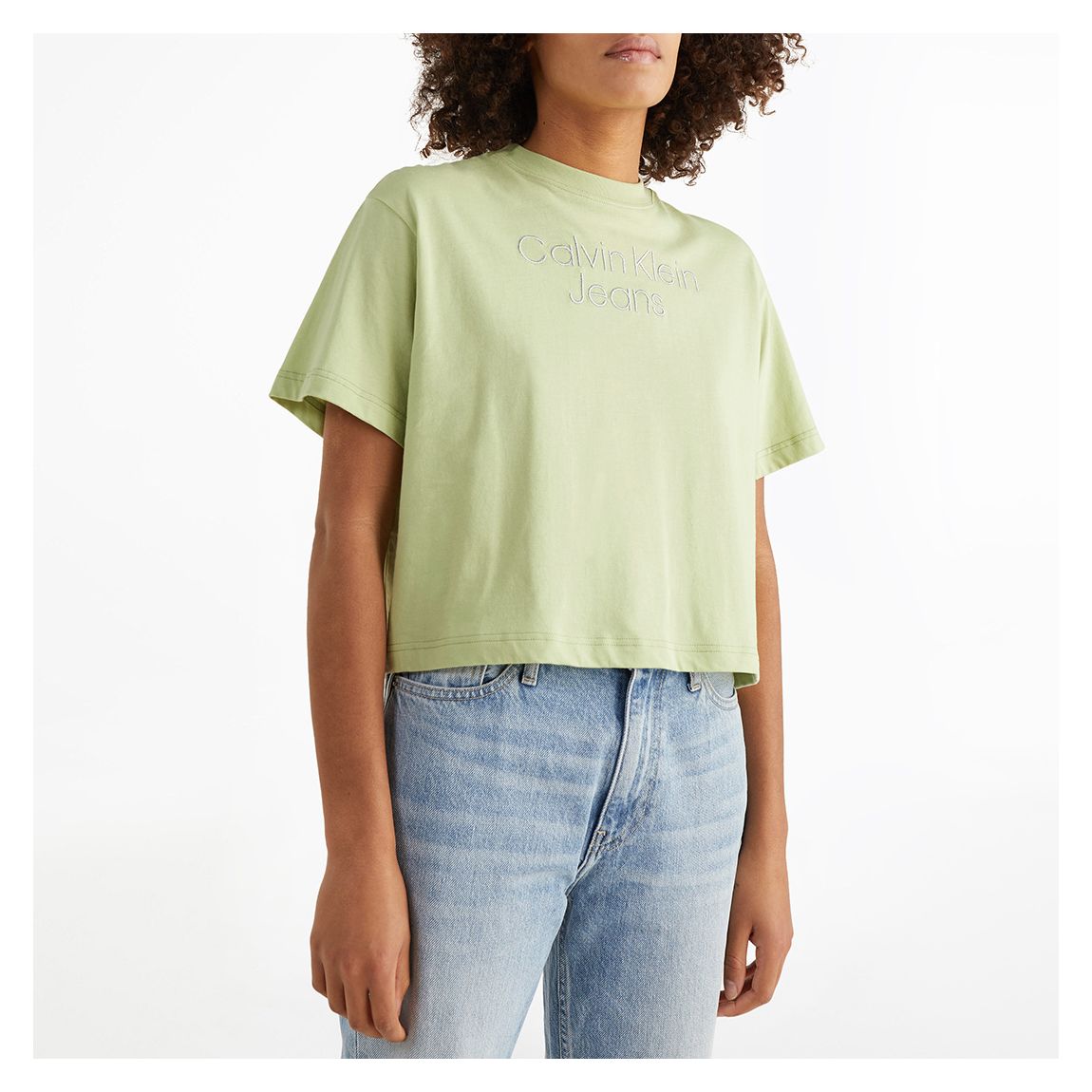 Green Embroidered Logo Cotton T-Shirt main product photo