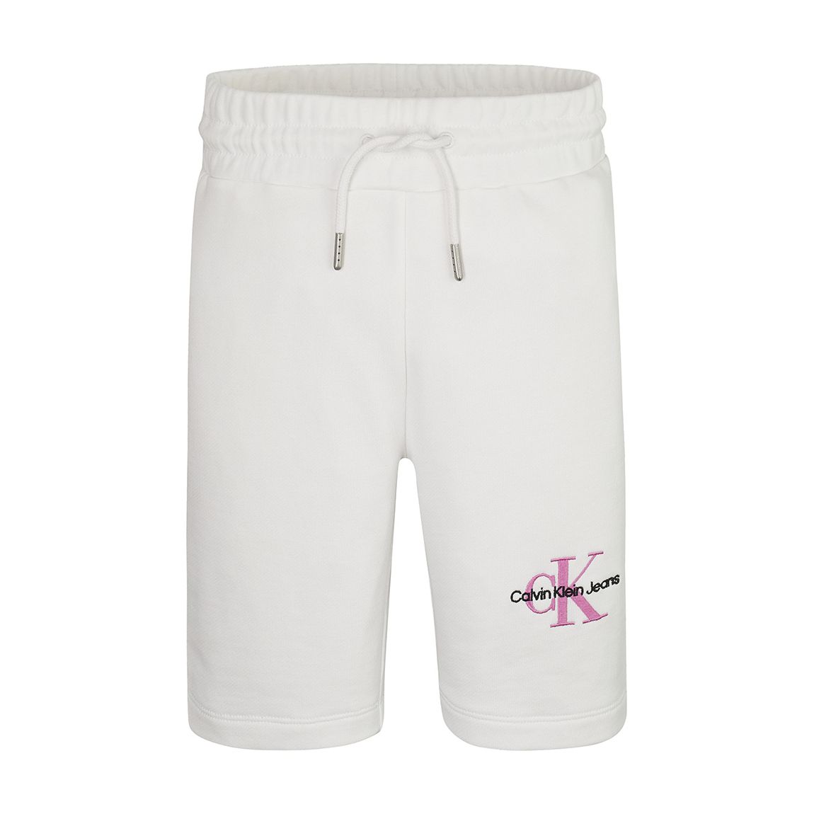 Girl's White Drawstring Waist Cotton Shorts main product photo