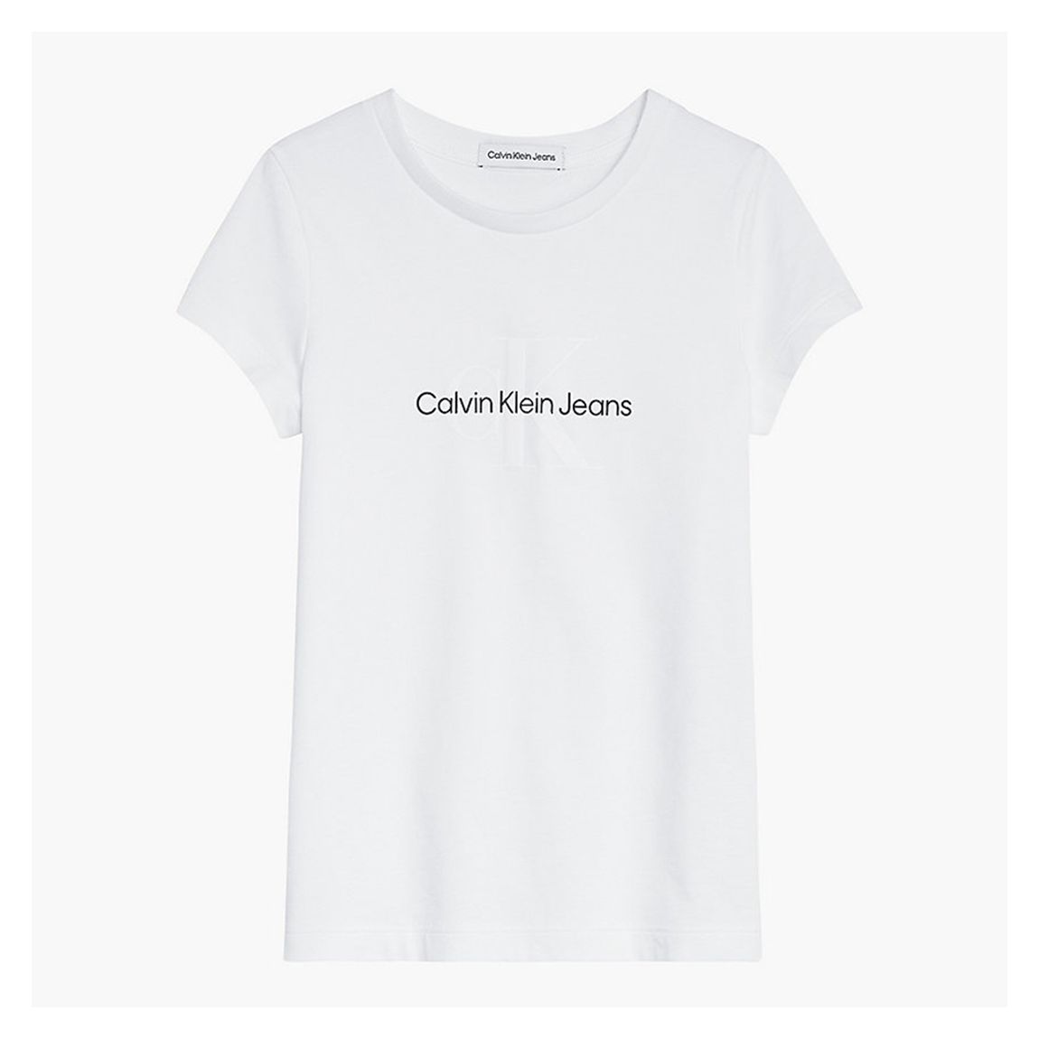 Girl's White Chest Logo Cotton T-Shirt main product photo