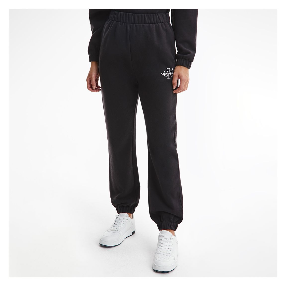 Black Two Tone Logo Cotton Joggers main product photo
