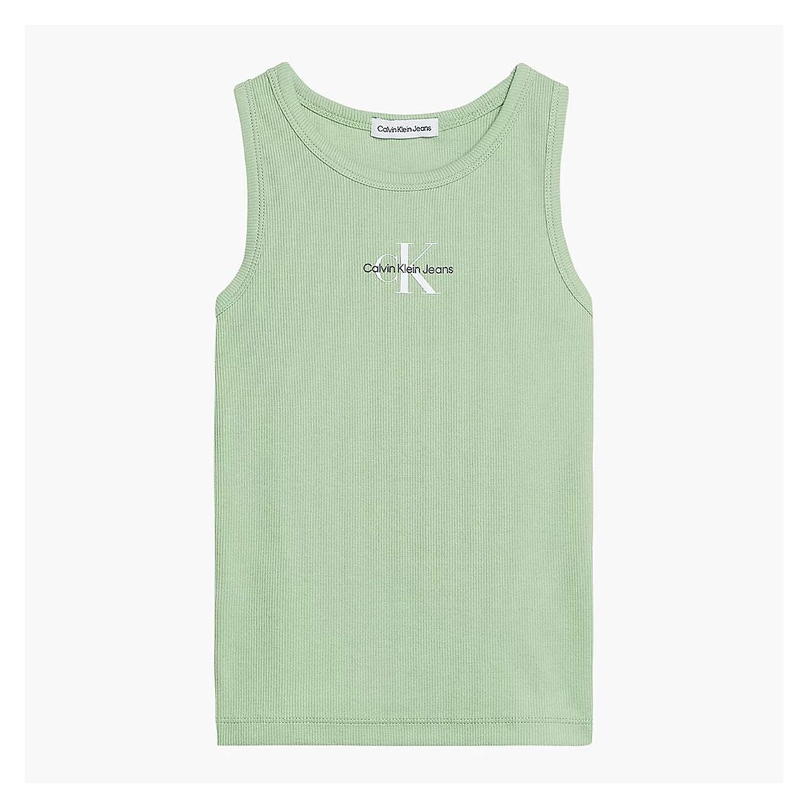Girl's Green Ribbed Cotton Blend Vest main product photo