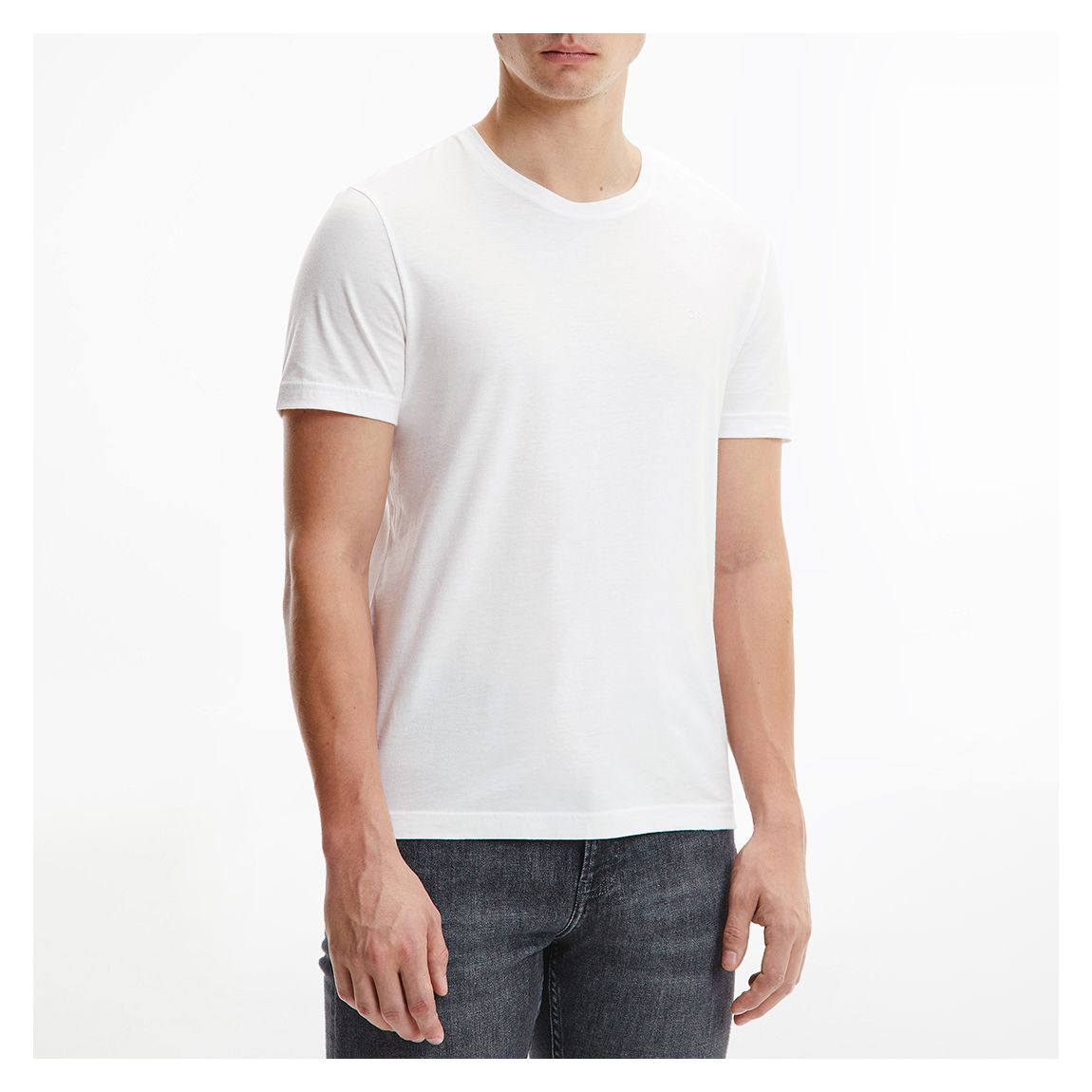 White Slim Fit Cotton T-Shirt main product photo