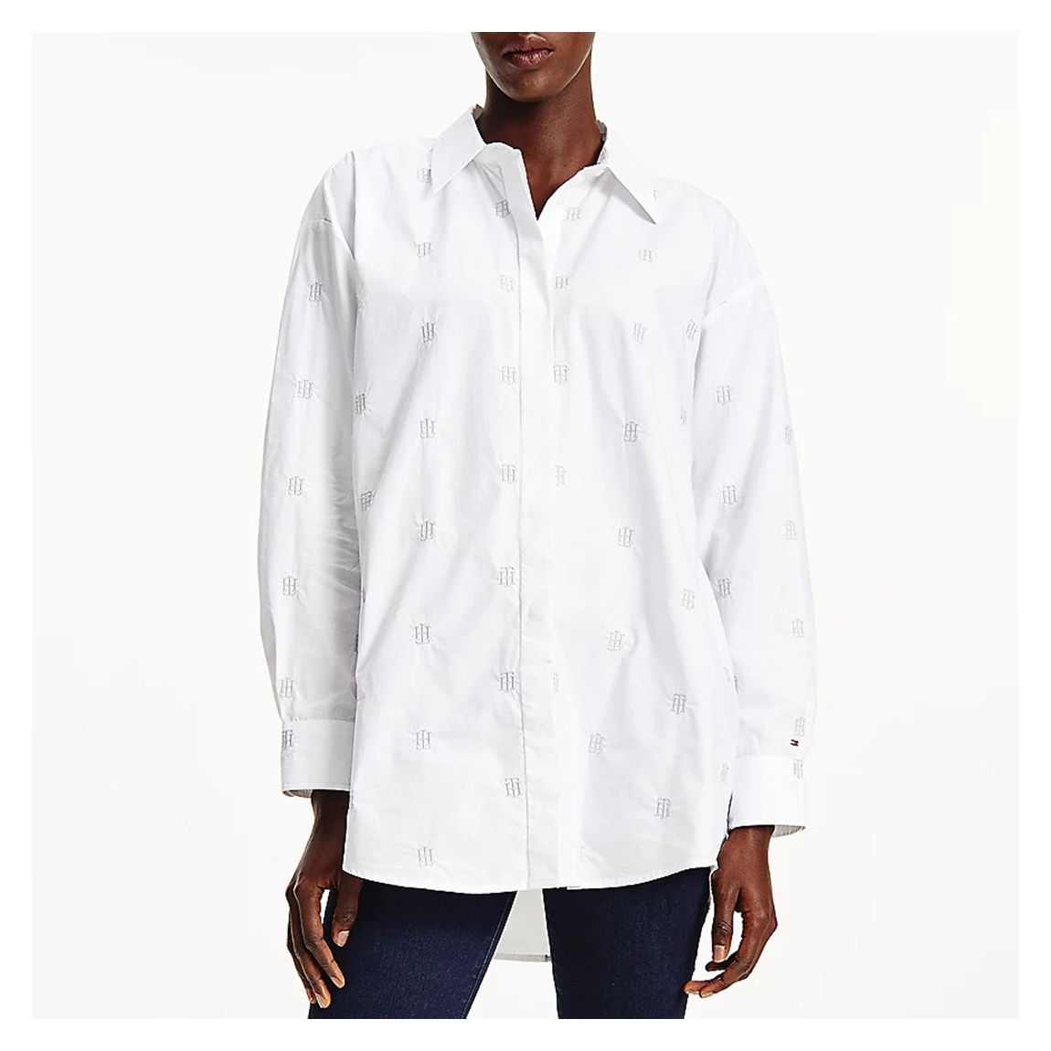 White Cotton Boyfriend Shirt main product photo