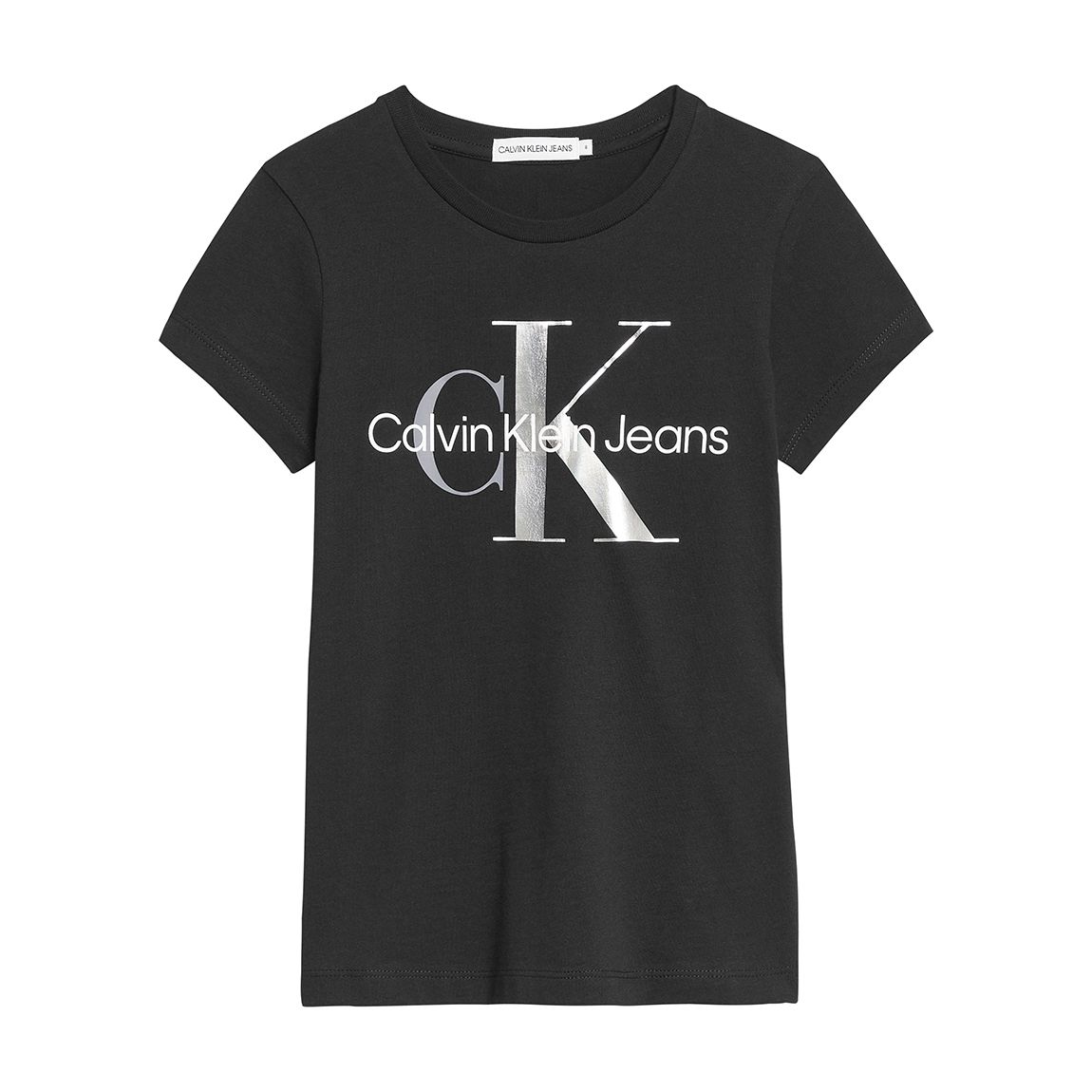 Girl's Black Monogram Logo Cotton T-Shirt main product photo