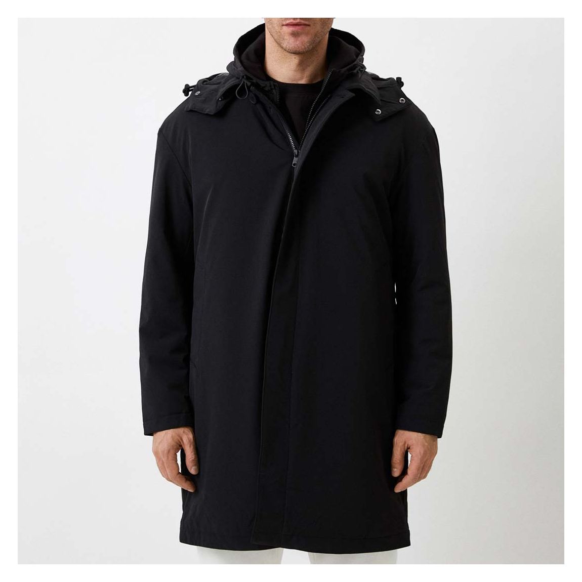 Black Hooded Coat main product photo