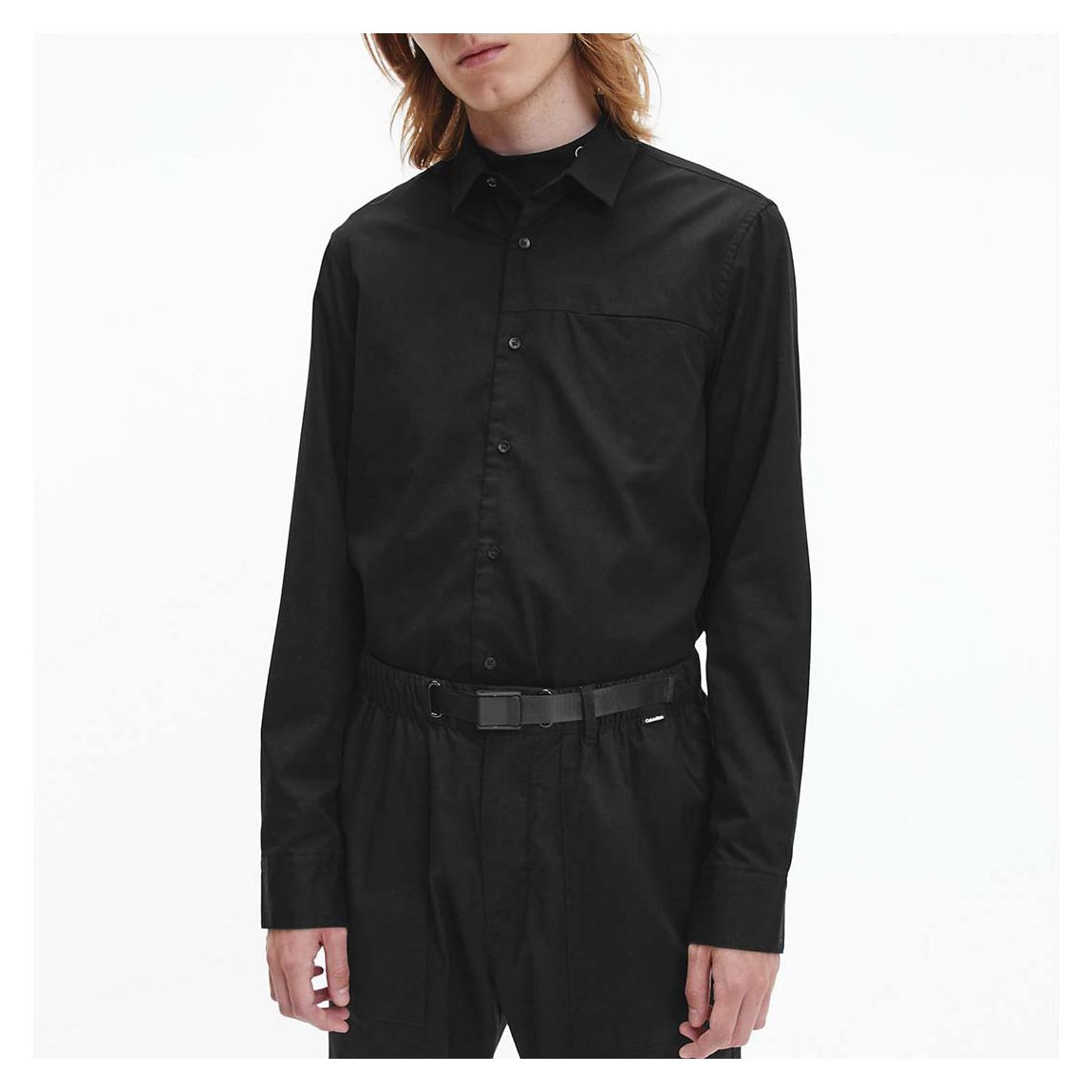 Black Slim Fit Cotton Shirt main product photo