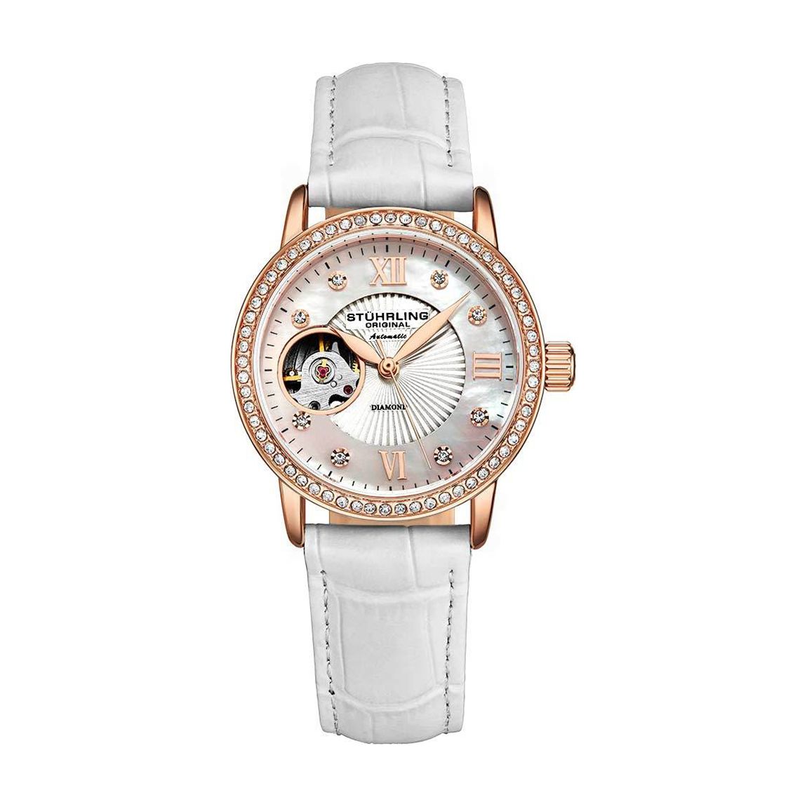 Women's Rose Gold/Silver/White Leather Watch main product photo