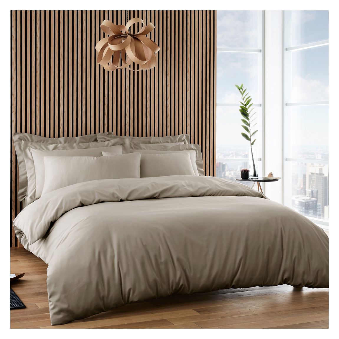 320TC Single Duvet Cover Set, Taupe main product photo