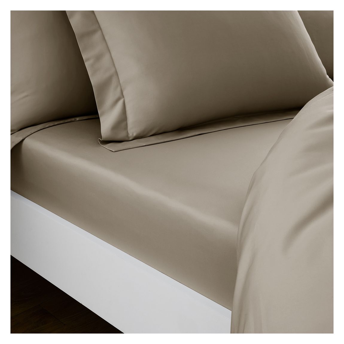 320TC Single Fitted Sheet, Taupe main product photo
