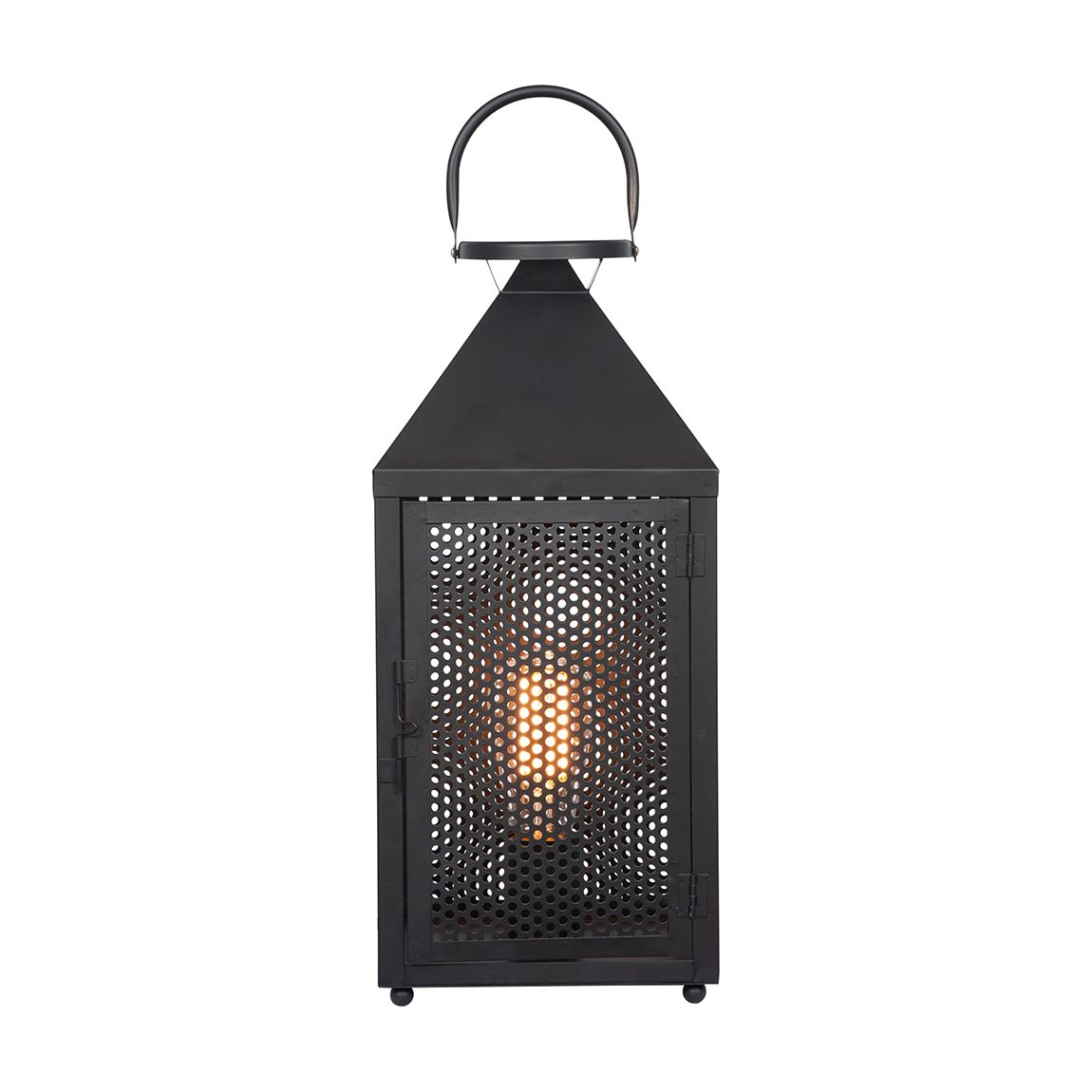 Folkstone Matt Black Metal Punched Lantern Table Lamp main product photo
