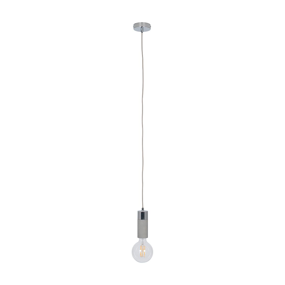 Frowick Concrete and Brushed Chrome Ceiling Fitting main product photo