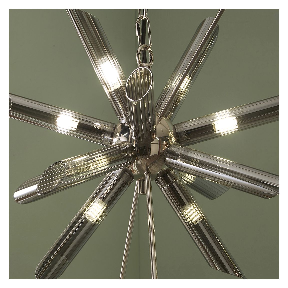 Estella Smoke Glass and Silver Metal Starburst Pendant main product photo