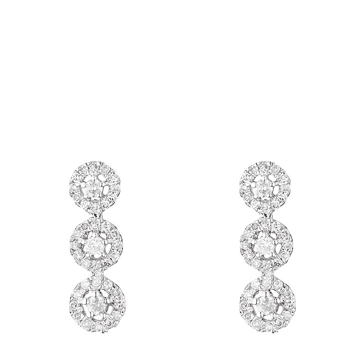 Silver Diamond Trio Circle Earrings main product photo