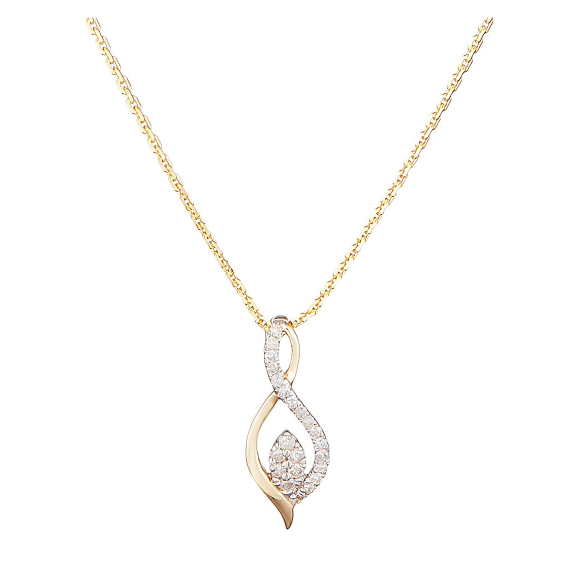 Gold "Luna" Diamond Pendant Necklace main product photo