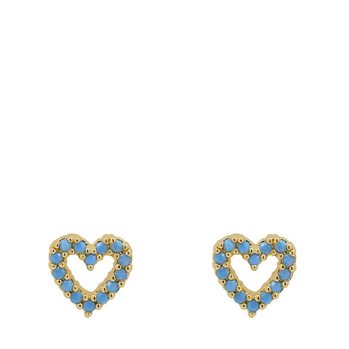 Gold/Blue Heart Swarovski Crystal Stud Earrings main product photo