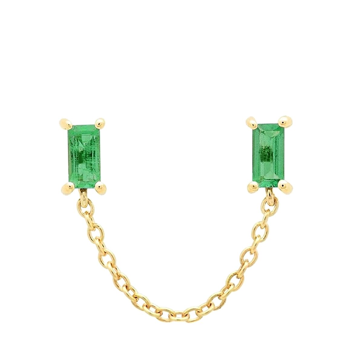 Gold/Green Swarovski Crystal Chain Stud Earrings main product photo