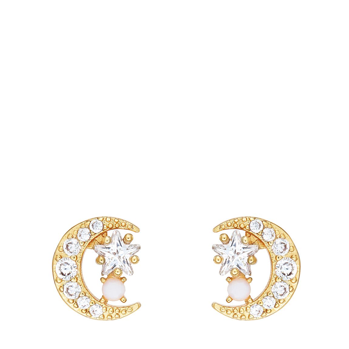 18k Gold Plated Moon Twinkle Earrings main product photo