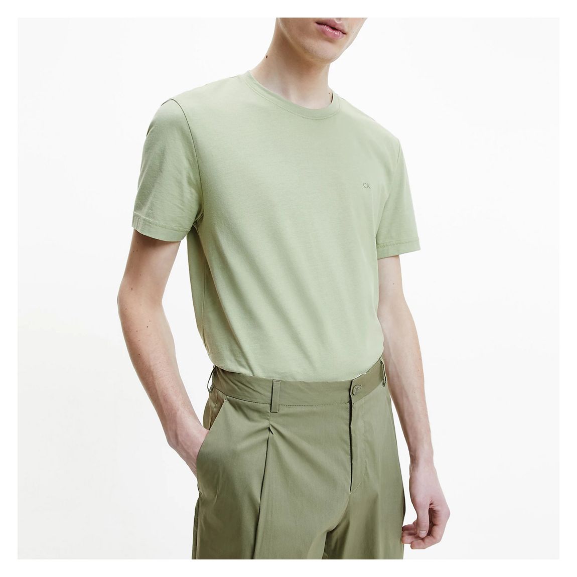 Green Crew Neck Cotton T-Shirt main product photo