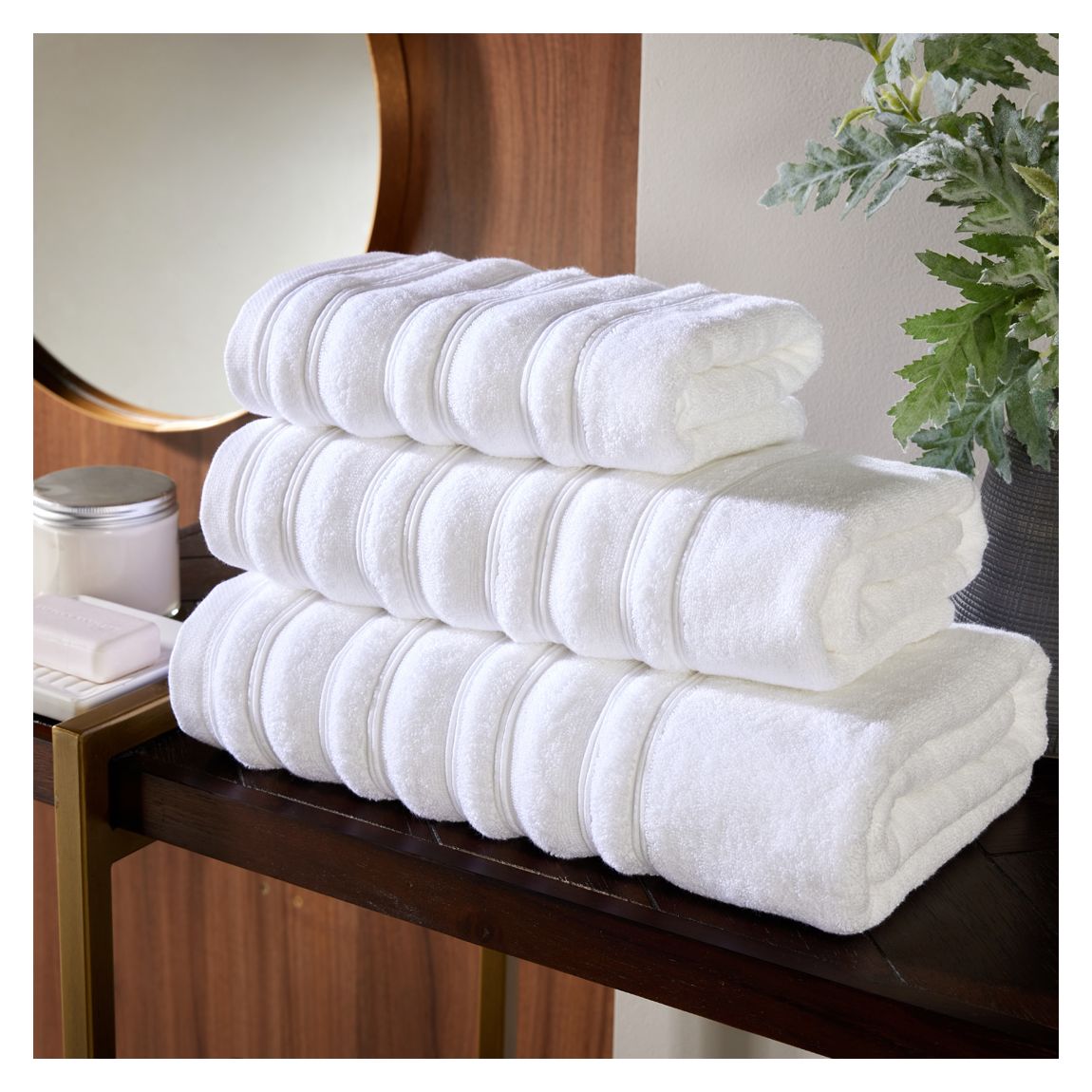 Ripple Hand Towel, White main product photo