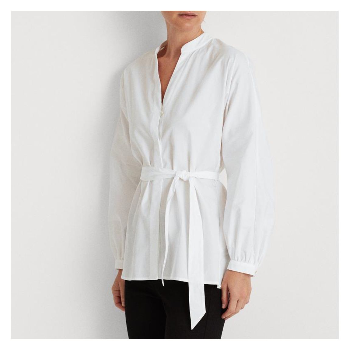 White Belted Cotton Shirt main product photo