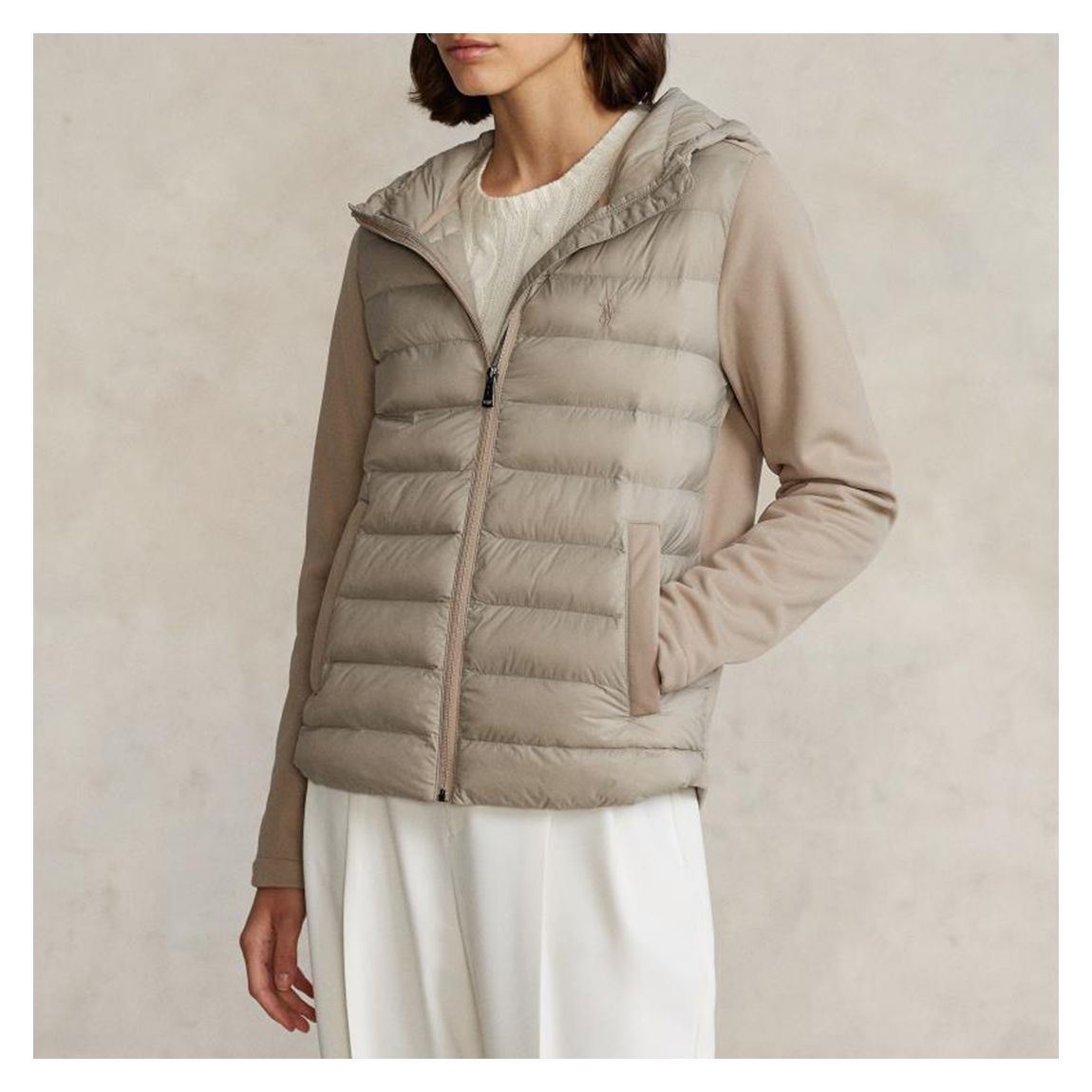 Cream Quilted Hybrid Jacket main product photo