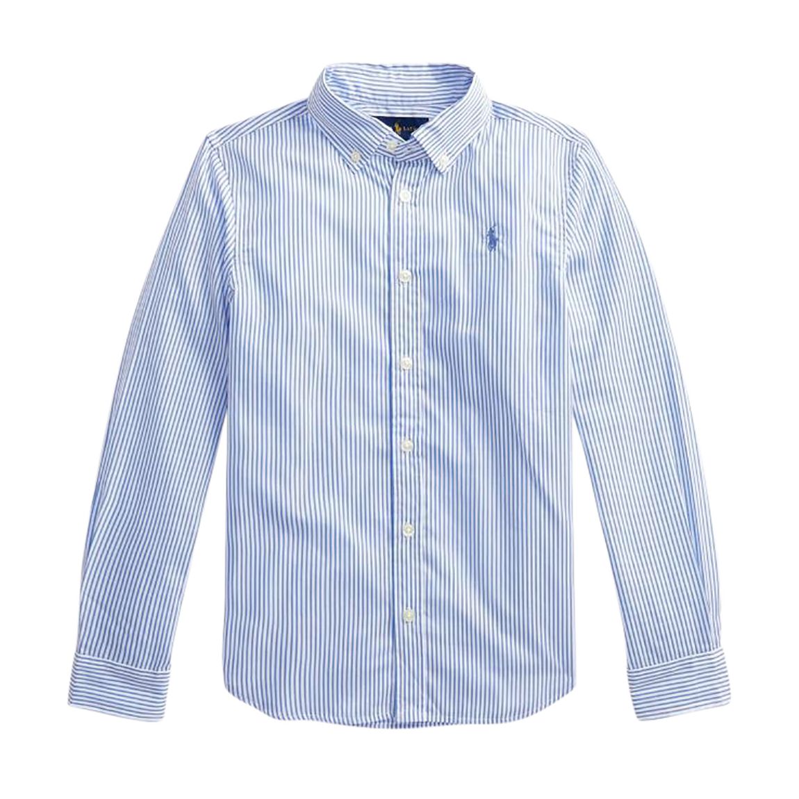 Older Girl's Blue Cotton Poplin Shirt main product photo