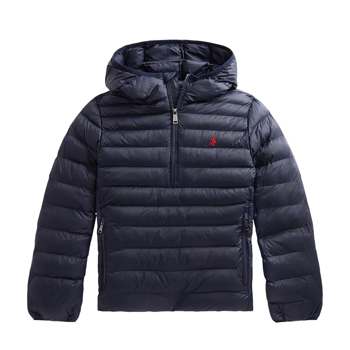 Older Boy's Navy Hooded Quilted Jacket main product photo