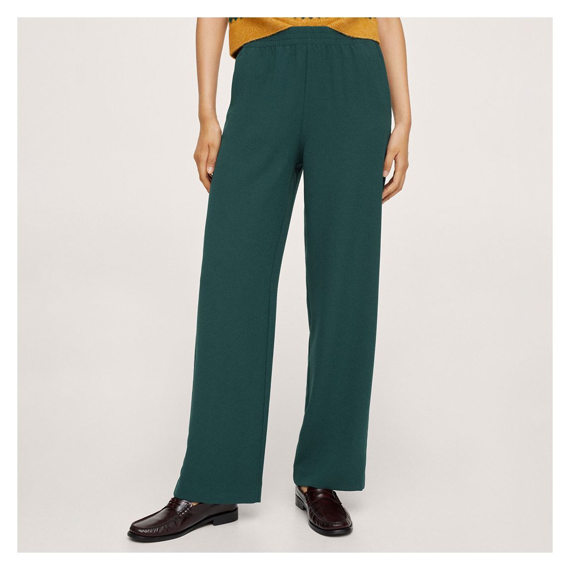 Green Elastic Waist Trousers main product photo
