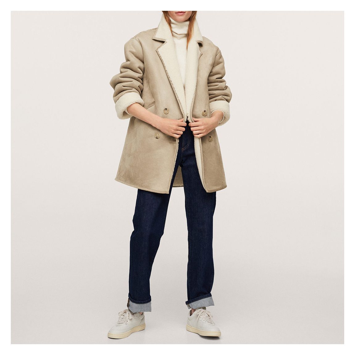 Beige Oversized Double Face Coat main product photo