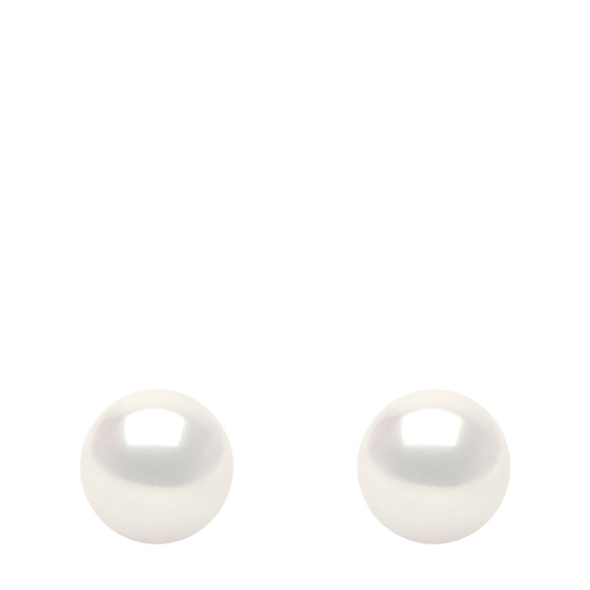 Yellow Gold/White Real Freshwater Pearl Round Earrings main product photo