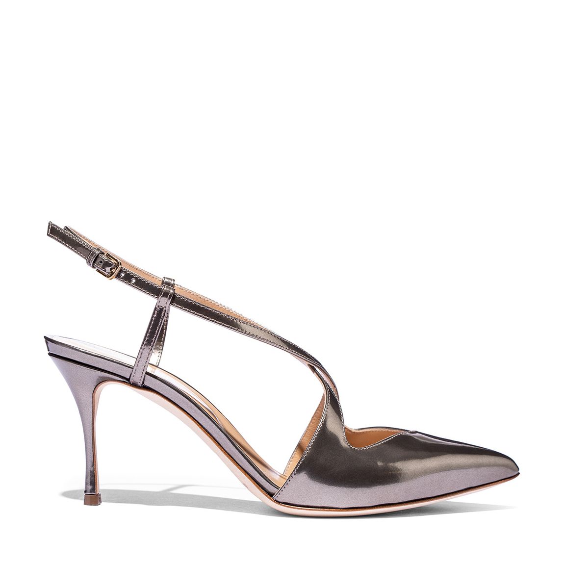 Grey Metallic Court Cross Strap Heels main product photo