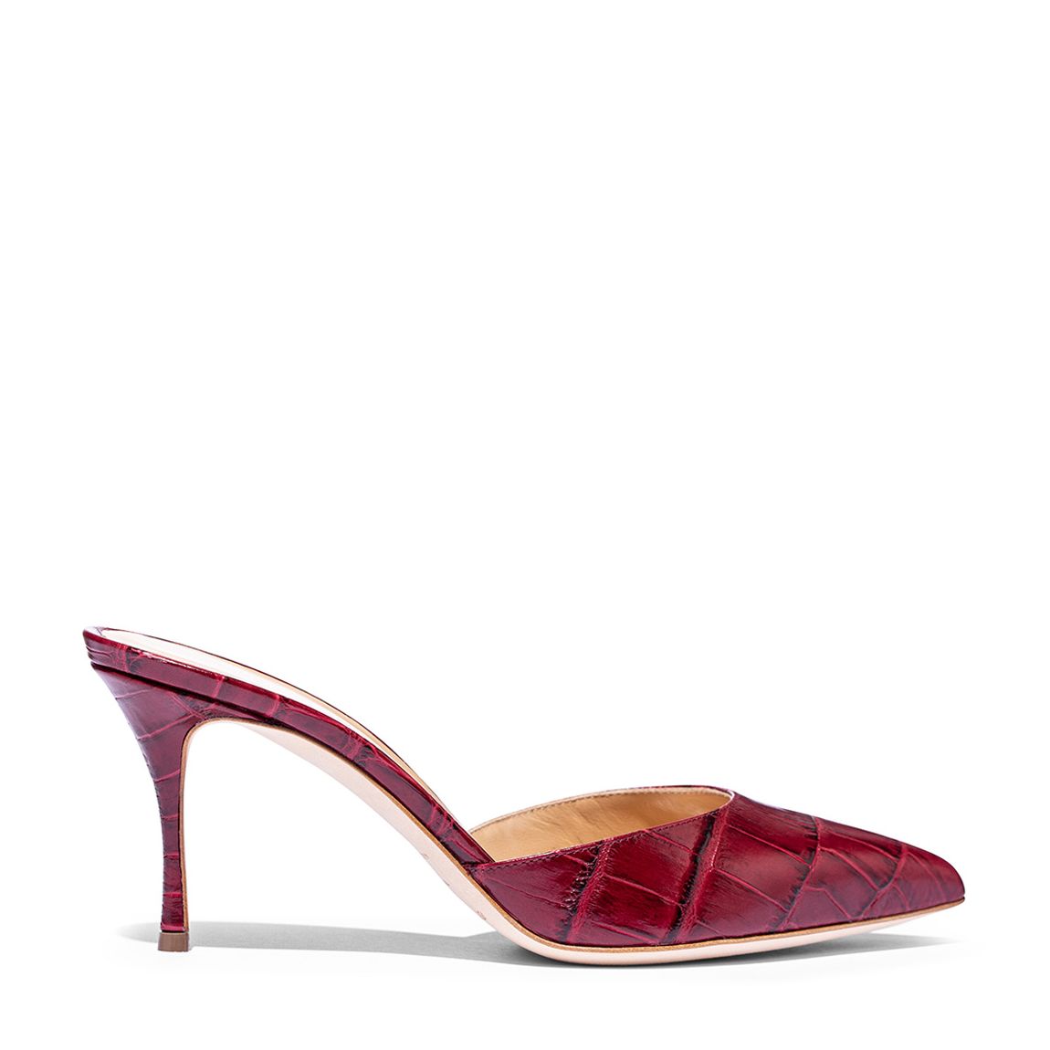 Red Croc Print Court Open Back Heels main product photo