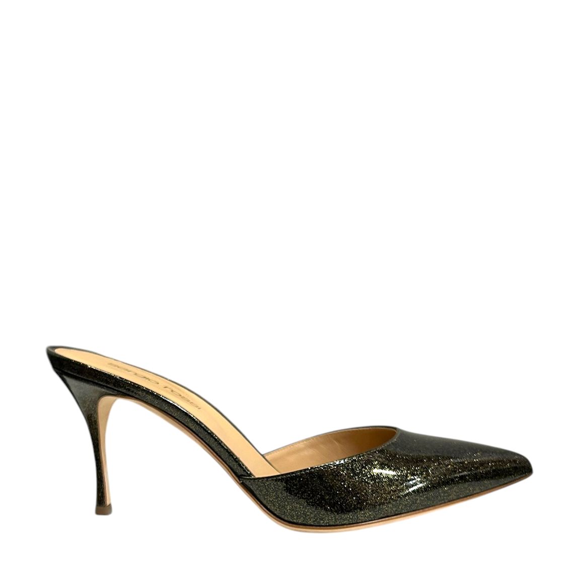 Bronze Sabot Heeled Mule Sandals main product photo