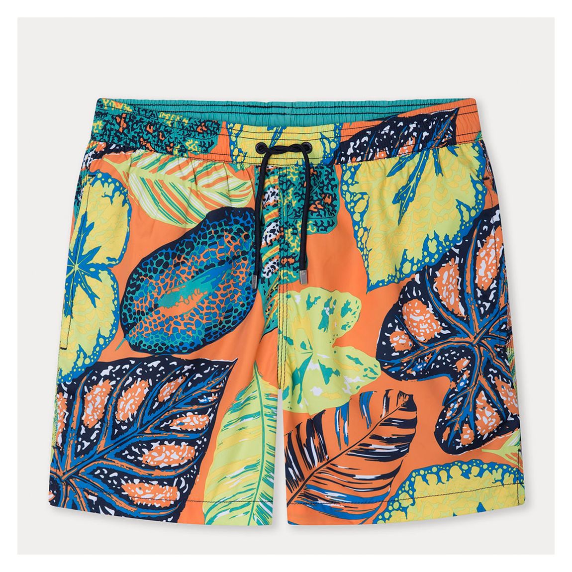 Orange Leaf Print Swim Shorts main product photo