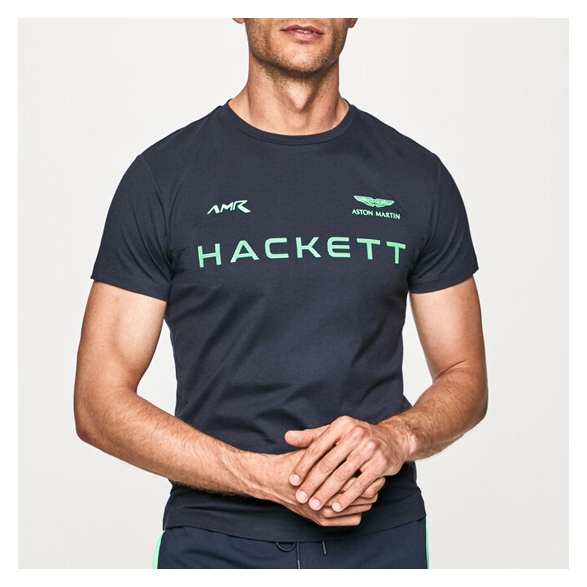Navy AMR Logo Cotton T-Shirt main product photo