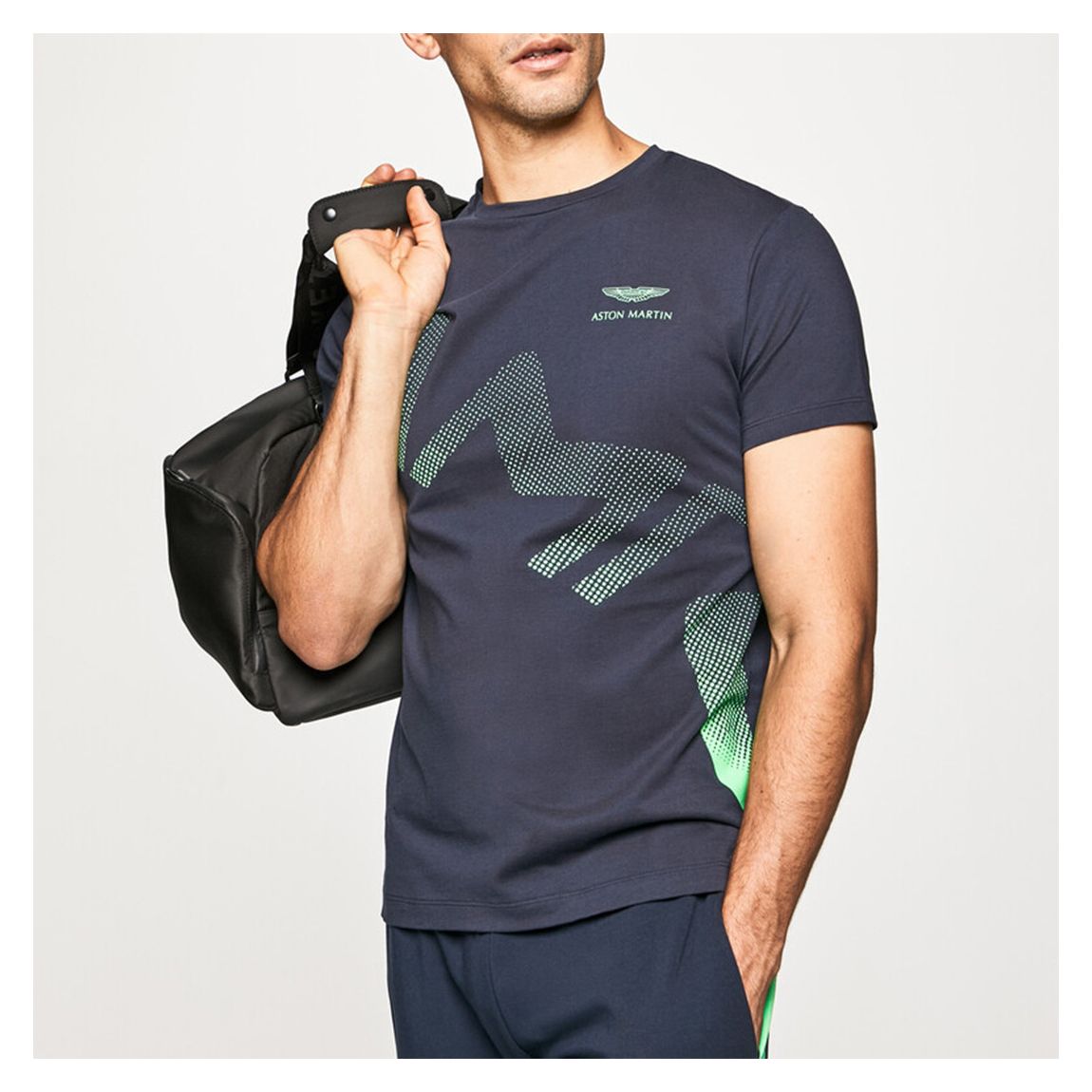 Navy AMR Cross Body Logo Cotton T-Shirt main product photo