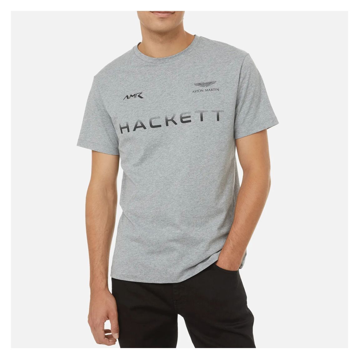 Grey AMR Contrast Logo Cotton T-Shirt main product photo