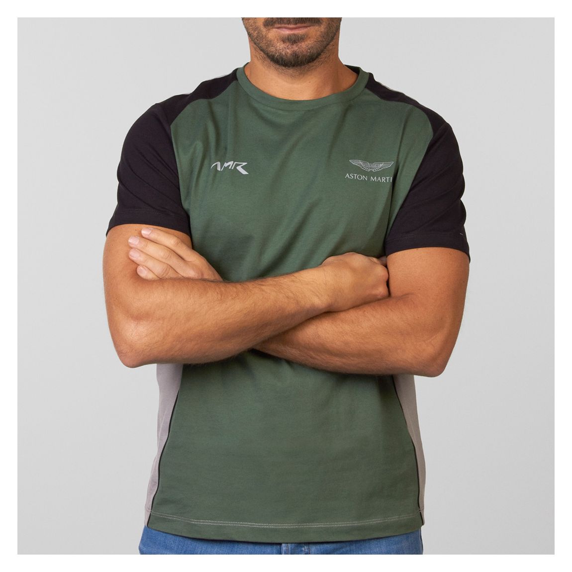 Green AMR Contrast Back Cotton T-Shirt main product photo
