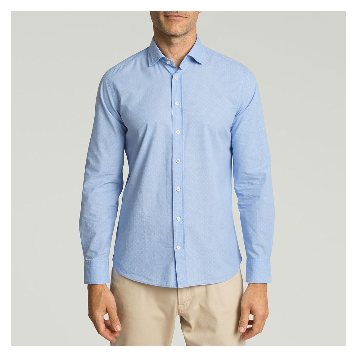 Blue Spot Print Cotton Shirt main product photo