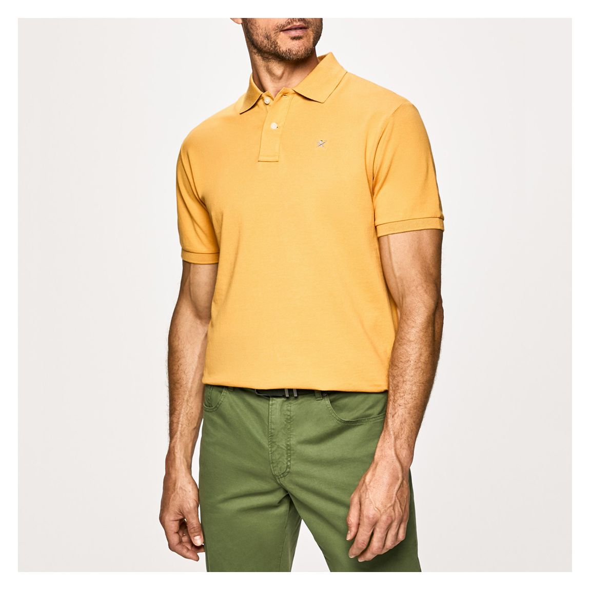 Yellow Short Sleeve Cotton Polo Shirt main product photo