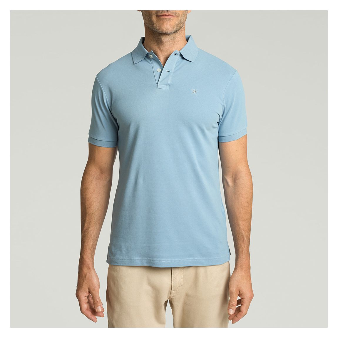 Light Blue Slim Fit Cotton Polo Shirt main product photo