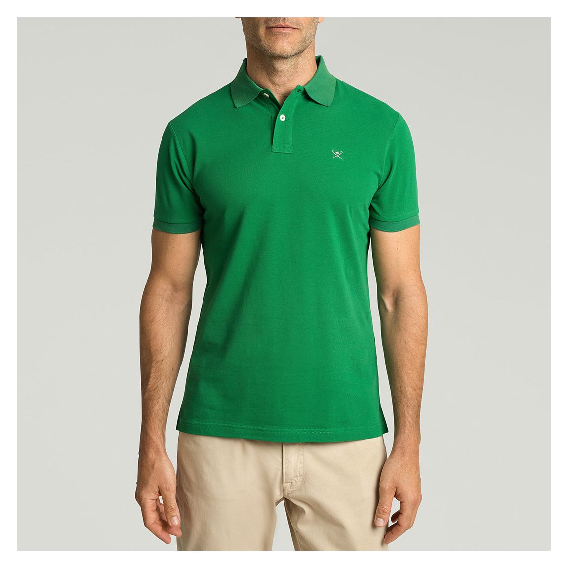 Green Slim Fit Cotton Polo Shirt main product photo