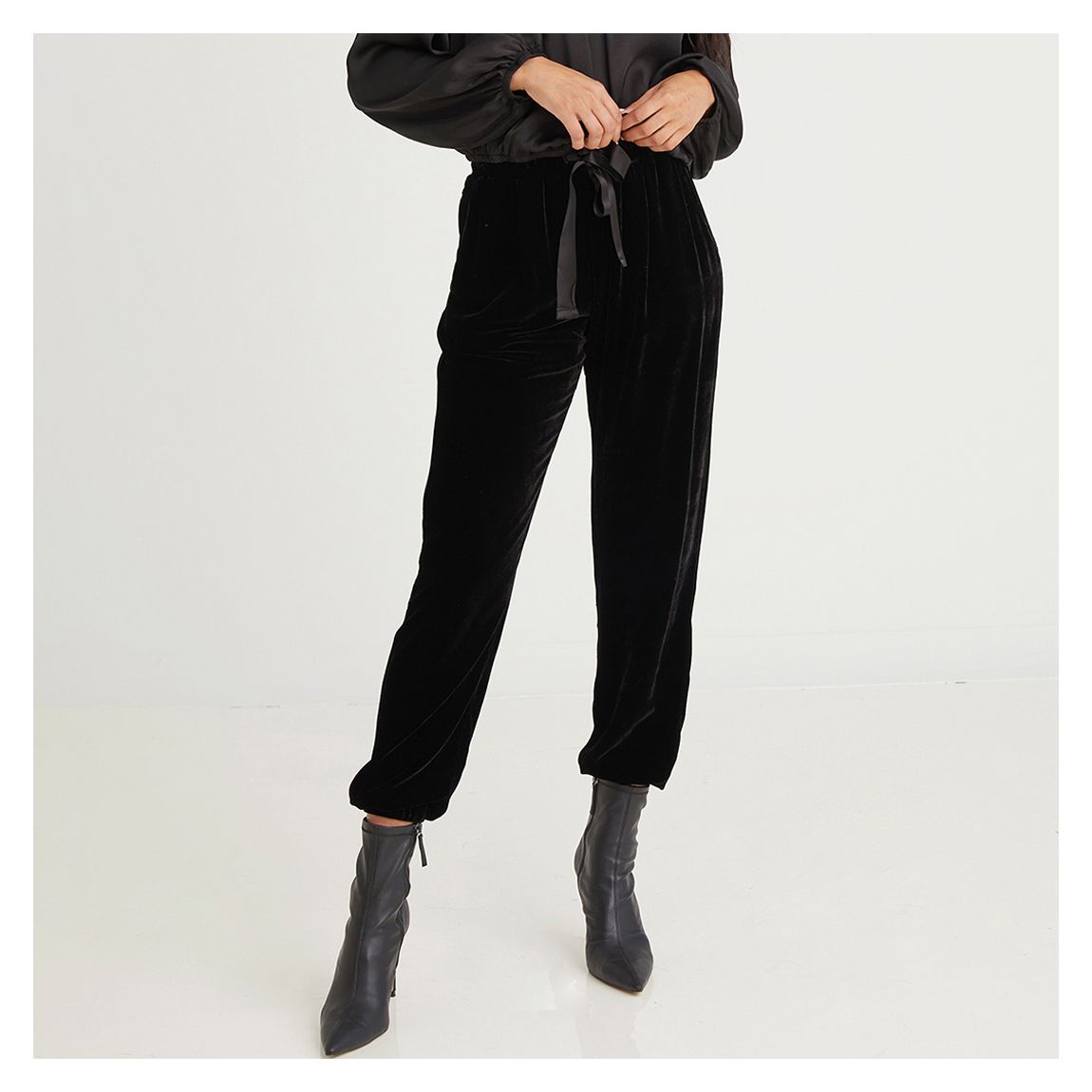 Black Pleat Front Jogger main product photo