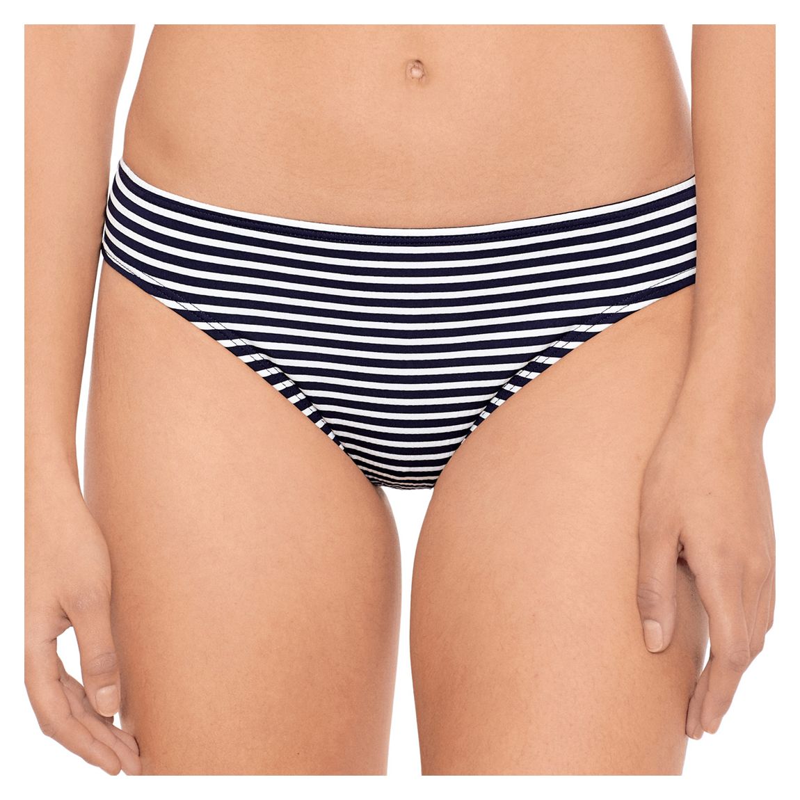 Navy Contrast Stripe Hipster Bikini Bottoms main product photo