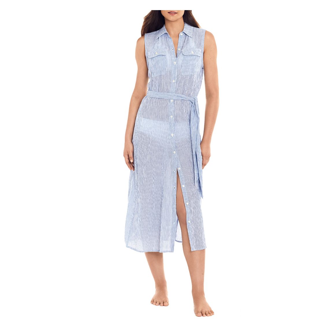 Blue Maxi Shirt Dress main product photo