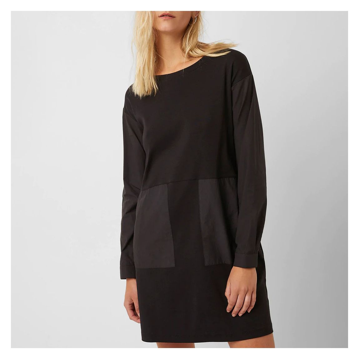 Black Cotton Round Neck Dress main product photo